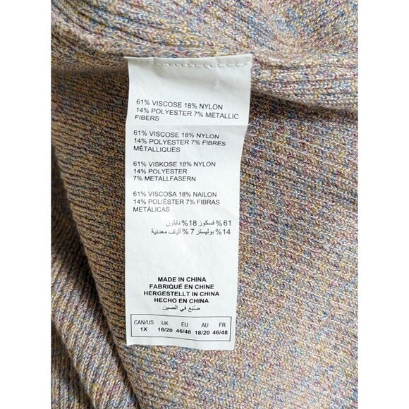 Womens Tank Top Plus Size 1X Knit Ribbed Metallic Square Neck Stretch Speckled - Picture 6 of 6